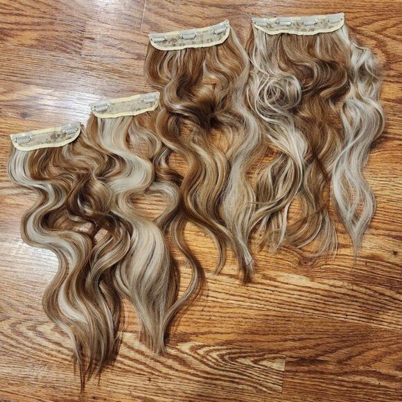 18" Wavy Bayalage 4 Piece Hair Extensions Synthetic Hair - Picture 3 of 6
